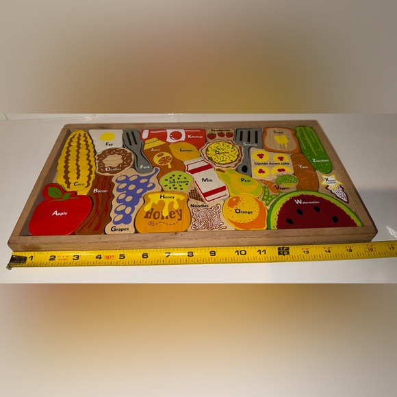 BeginAgain Alphabites wooden A-Z Food Puzzle & Playset - Picture 5 of 8